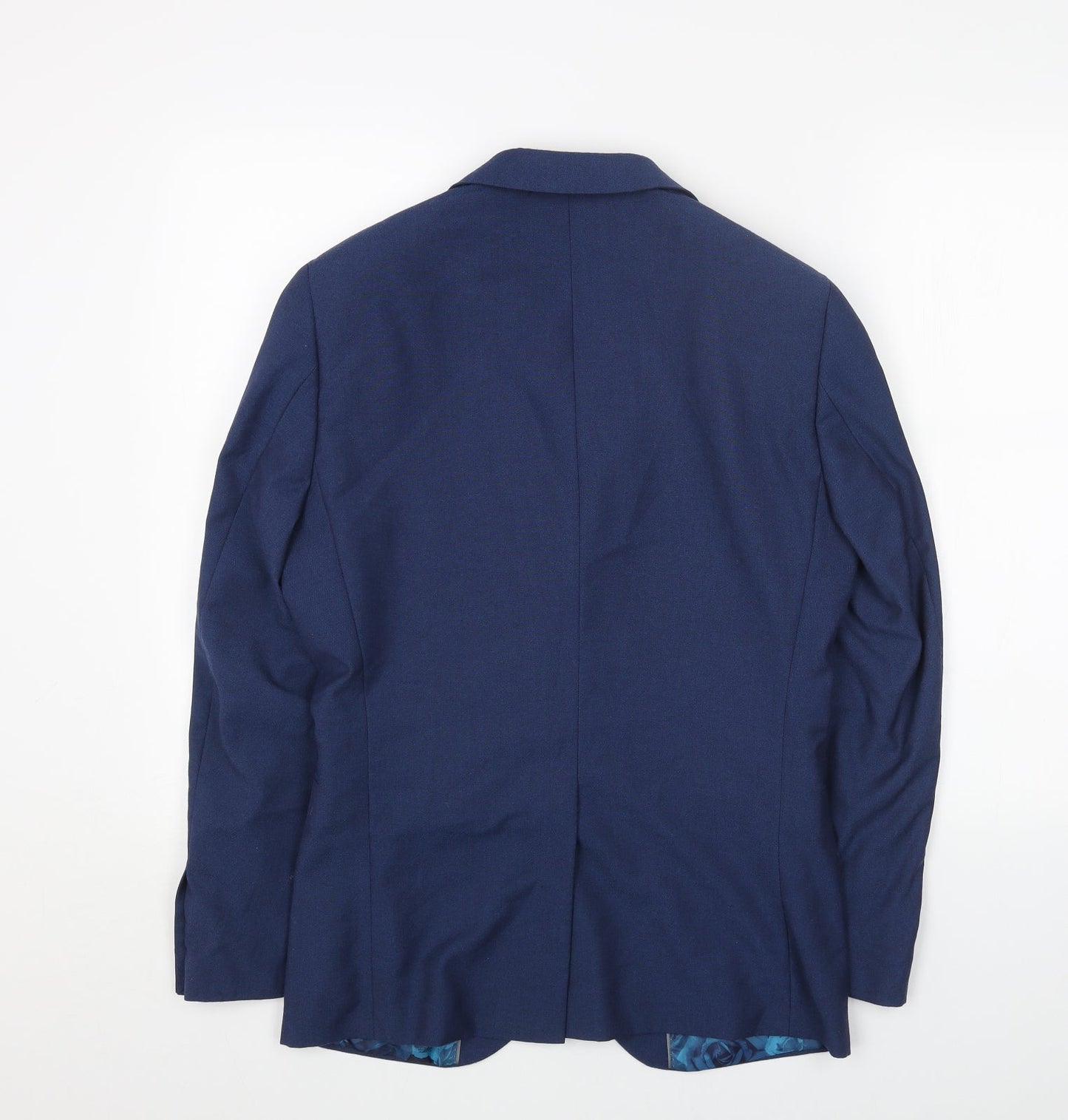 Preworn Mens Blue Polyester Jacket Blazer Size 36