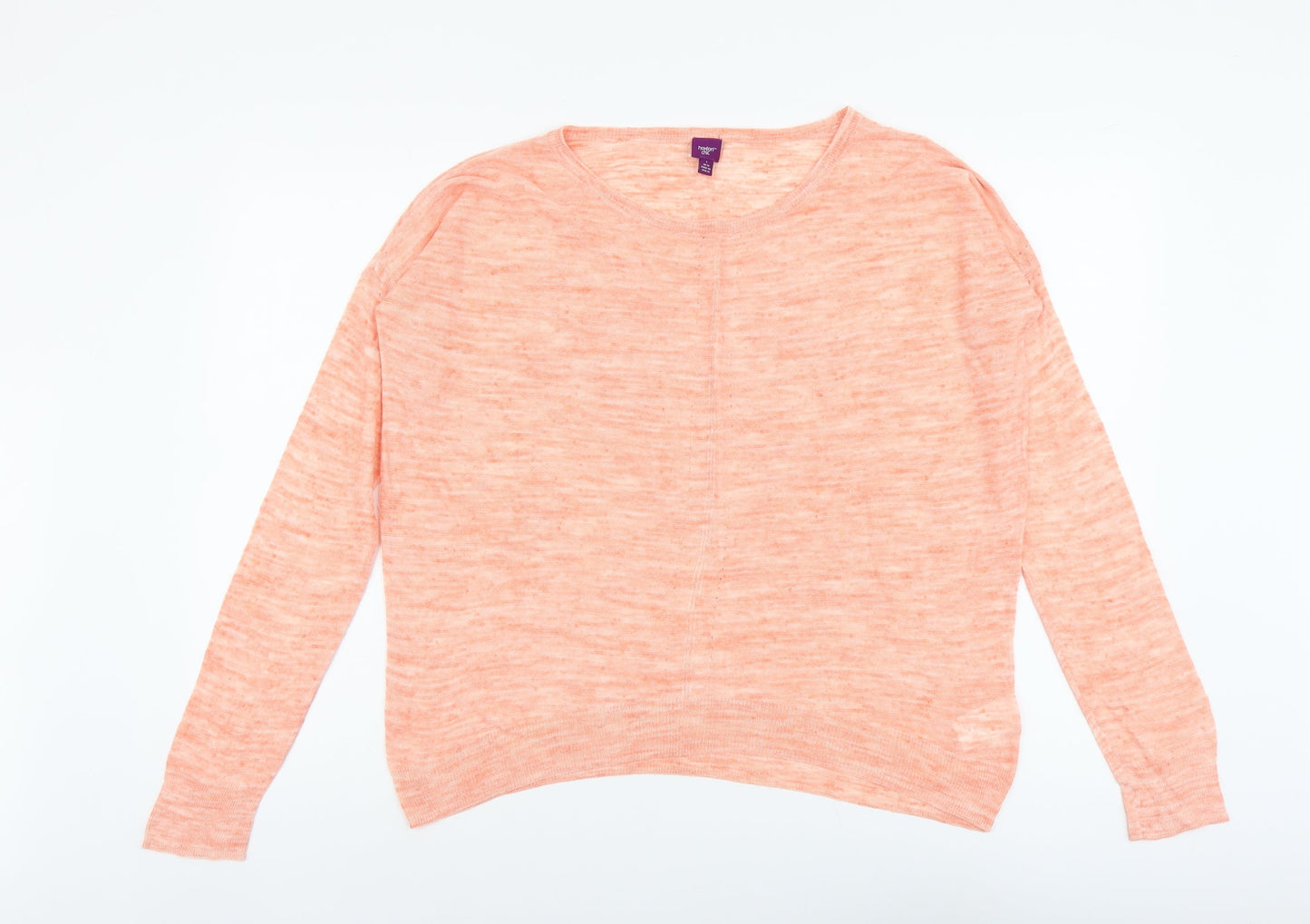 Hoxton Chic Womens Orange Round Neck Acrylic Pullover Jumper Size L