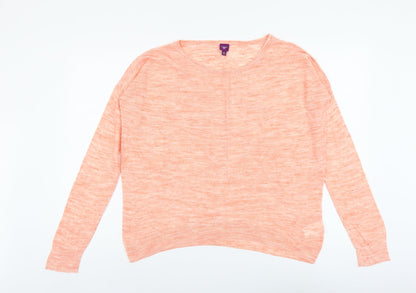Hoxton Chic Womens Orange Round Neck Acrylic Pullover Jumper Size L