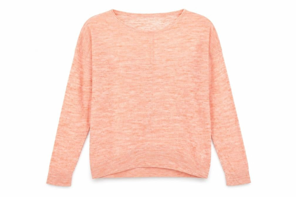 Hoxton Chic Womens Orange Round Neck Acrylic Pullover Jumper Size L