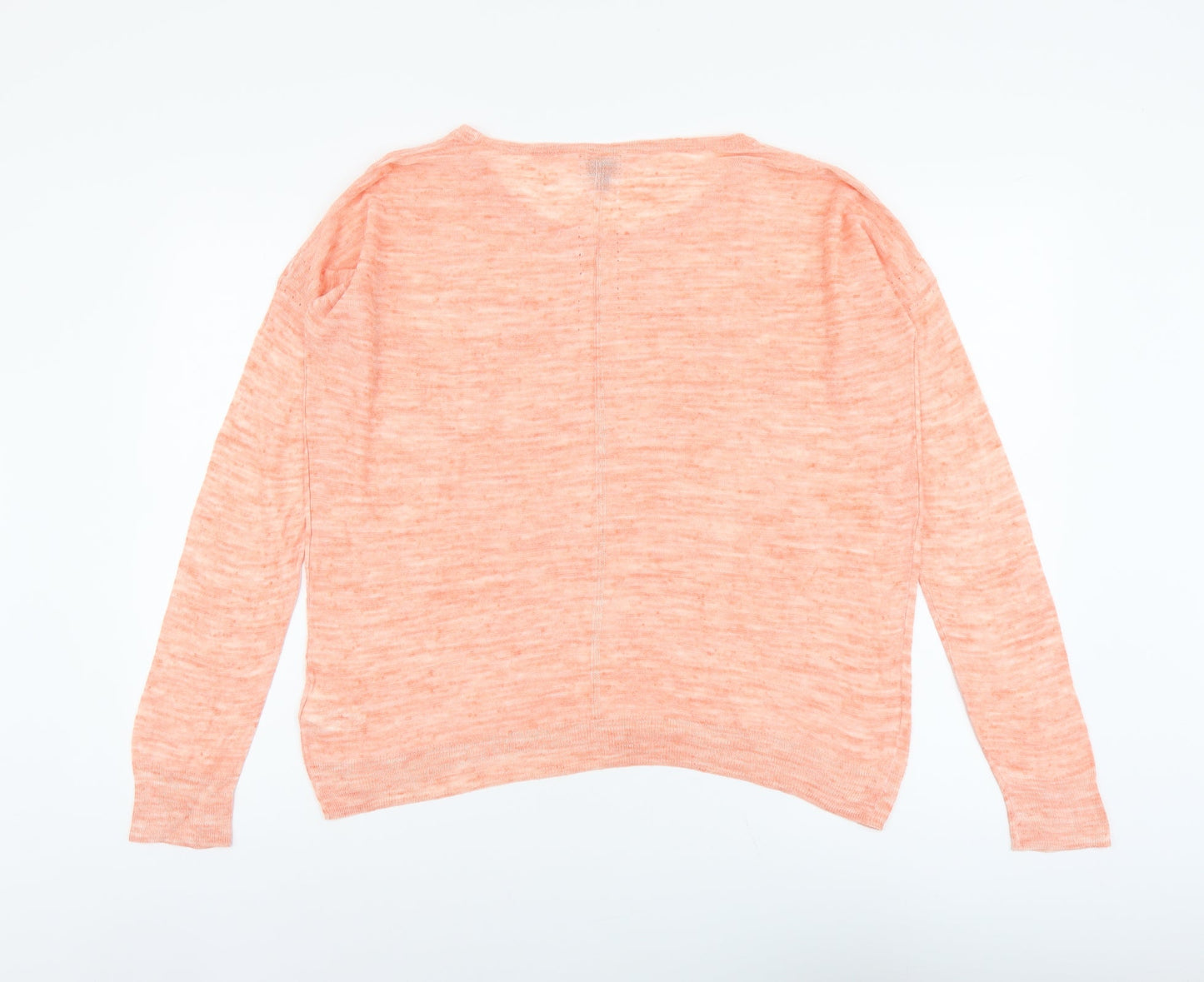 Hoxton Chic Womens Orange Round Neck Acrylic Pullover Jumper Size L