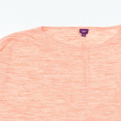 Hoxton Chic Womens Orange Round Neck Acrylic Pullover Jumper Size L