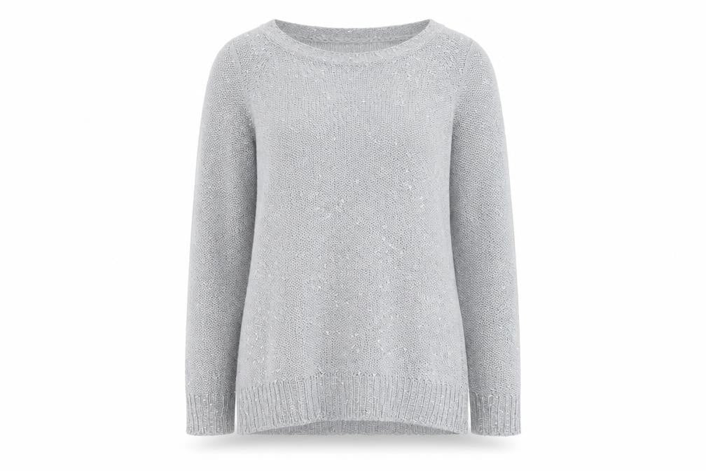 Marks & Spencer Womens Grey Scoop Neck Polyester Pullover Jumper Size 14
