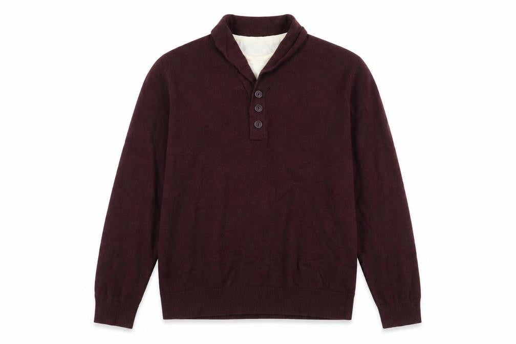 Marks & Spencer Mens Purple V-Neck Cotton Pullover Jumper Size M