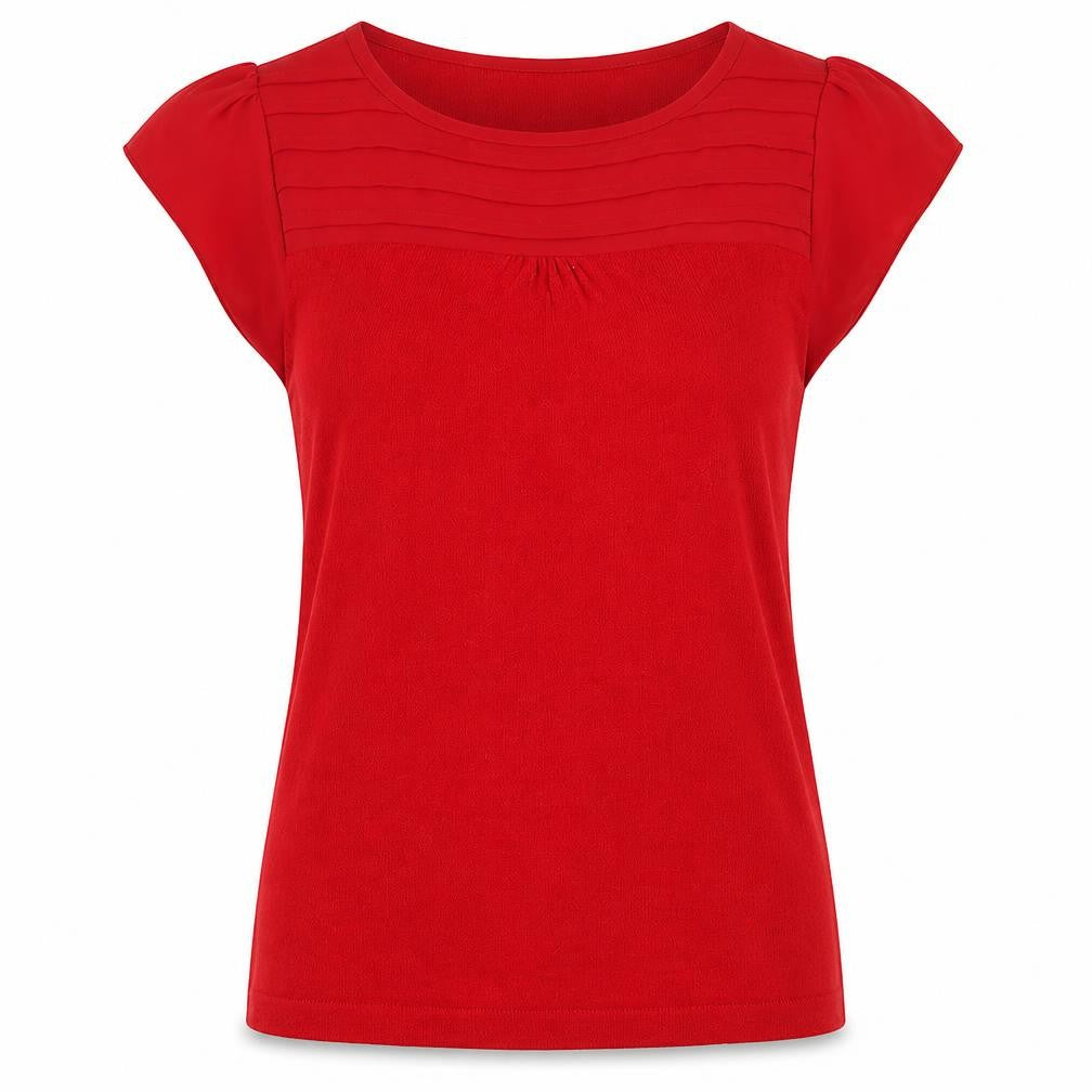 Minuet Womens Red Round Neck Acrylic Pullover Jumper Size 12
