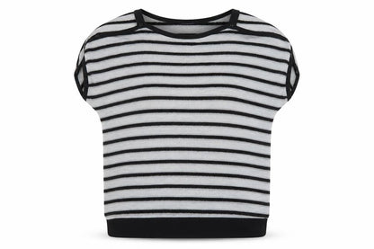 Samya Womens Grey Round Neck Striped Polyester Pullover Jumper Size 20