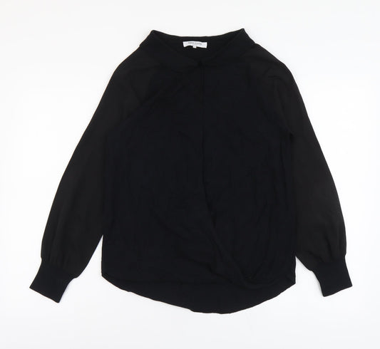 Great Plains Womens Black Round Neck Viscose Pullover Jumper Size XS - Collar