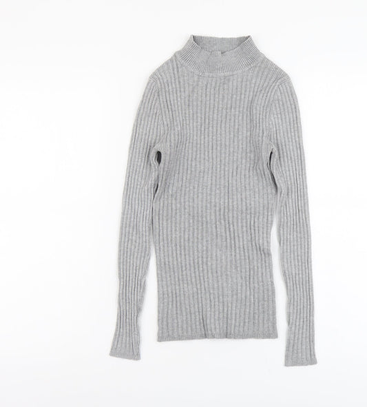 Atmosphere Womens Grey Mock Neck Viscose Pullover Jumper Size 12