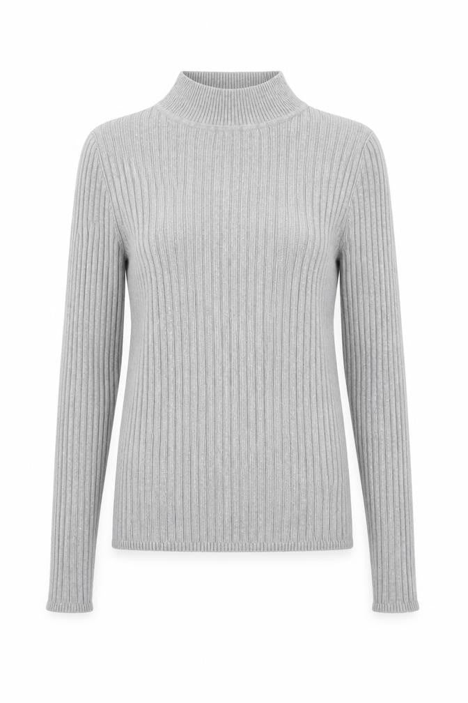 Atmosphere Womens Grey Mock Neck Viscose Pullover Jumper Size 12