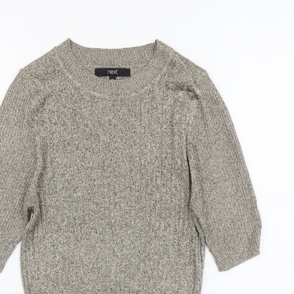 NEXT Womens Gold Round Neck Polyester Pullover Jumper Size 10