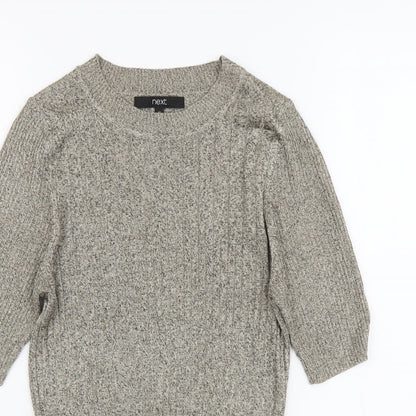 Next Womens Gold Round Neck Polyester Pullover Jumper Size 10