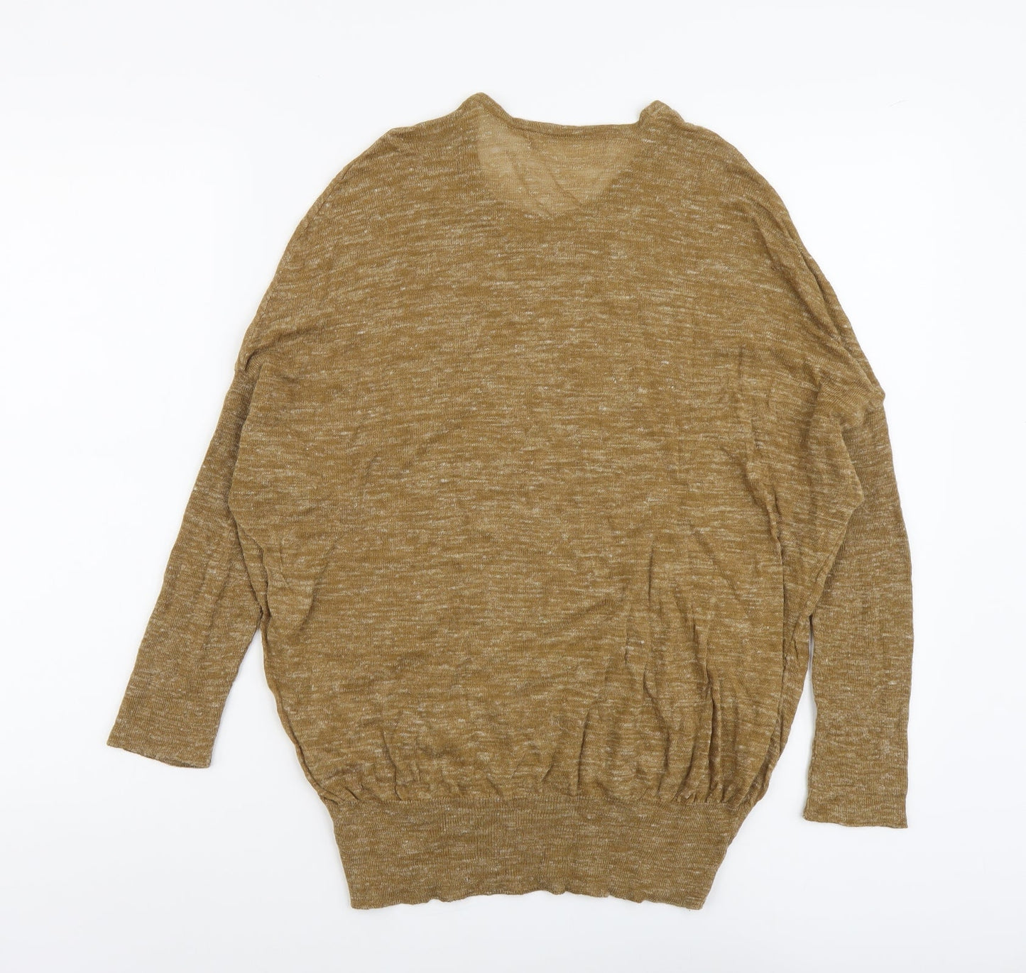 Zara Womens Brown Round Neck Acrylic Pullover Jumper Size S