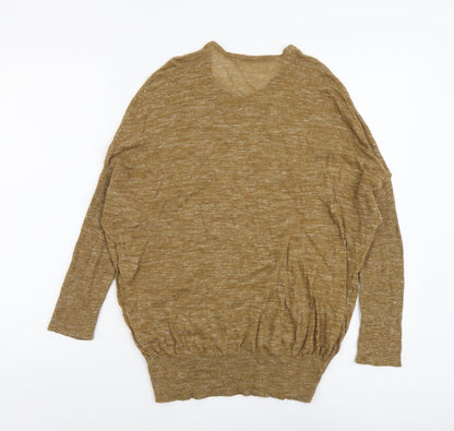 Zara Womens Brown Round Neck Acrylic Pullover Jumper Size S