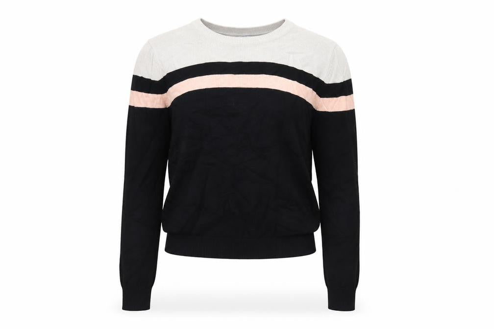 Cropp Womens Black Round Neck Viscose Pullover Jumper Size XS - Colour Block