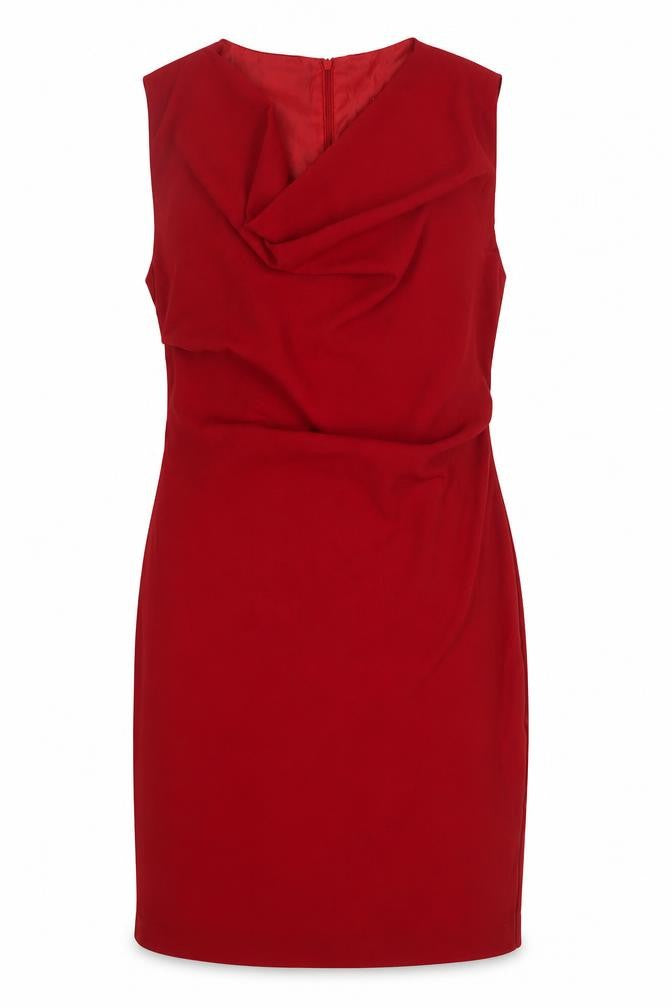 Studio N.L.E Womens Red Polyester A-Line Size 12 Cowl Neck Zip