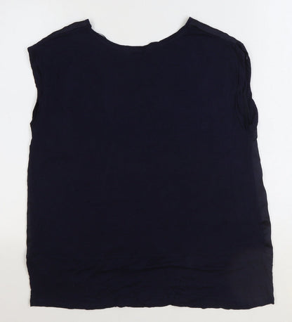 Blooming Marvellous Womens Blue Polyester Basic Blouse Size M Boat Neck