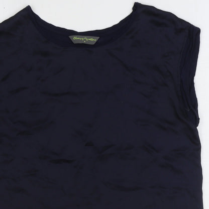 Blooming Marvellous Womens Blue Polyester Basic Blouse Size M Boat Neck