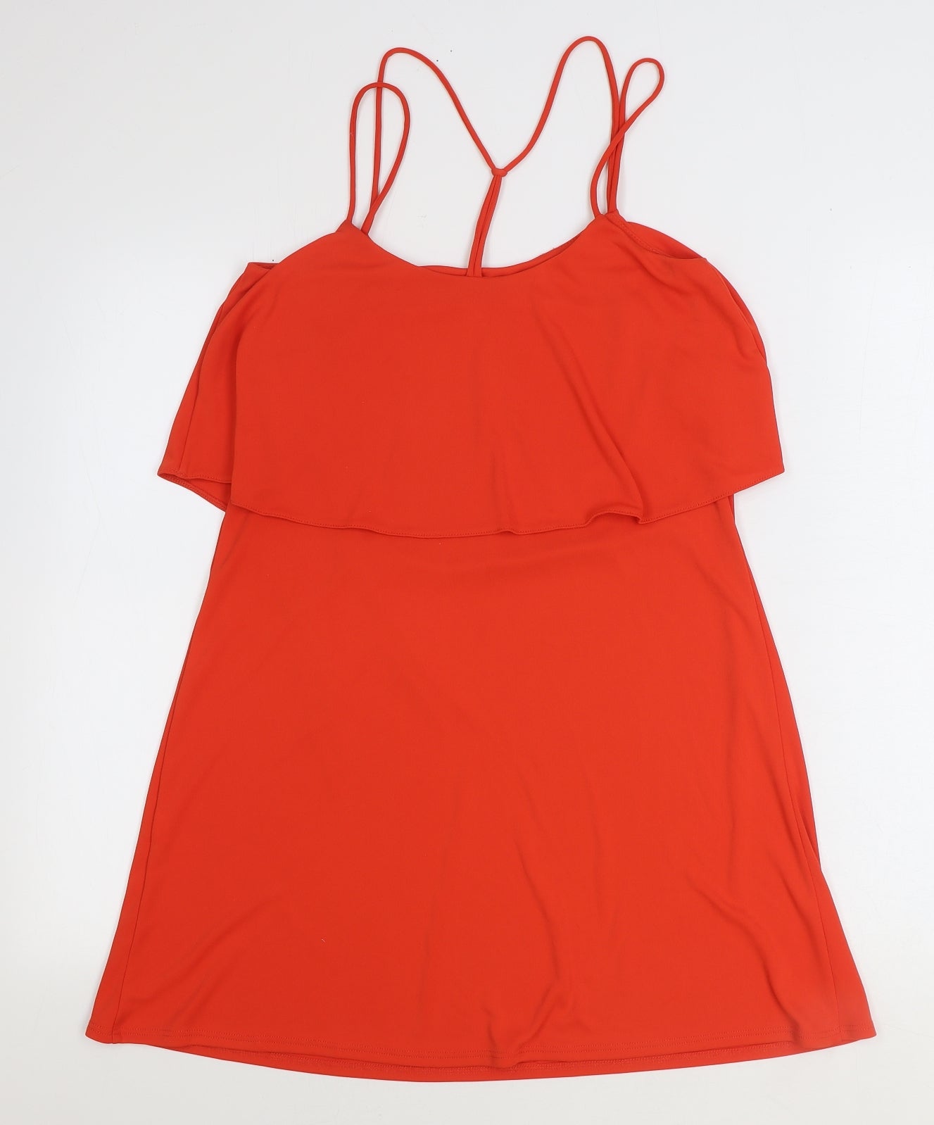 River Island Womens Red Polyester A-Line Size 6 Scoop Neck Pullover