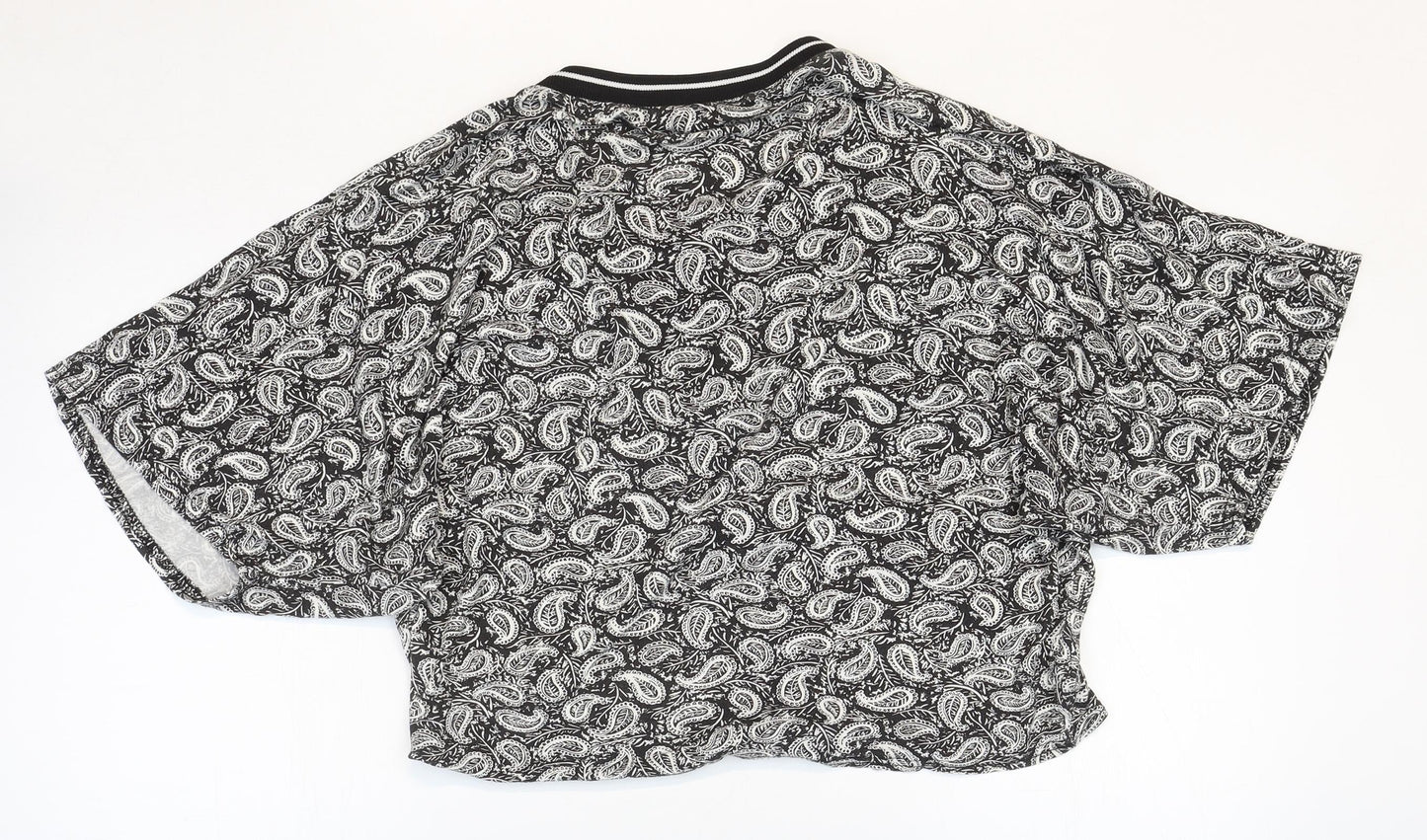 Missguided Womens Multicoloured Paisley Viscose Basic Blouse Size 8 Scoop Neck