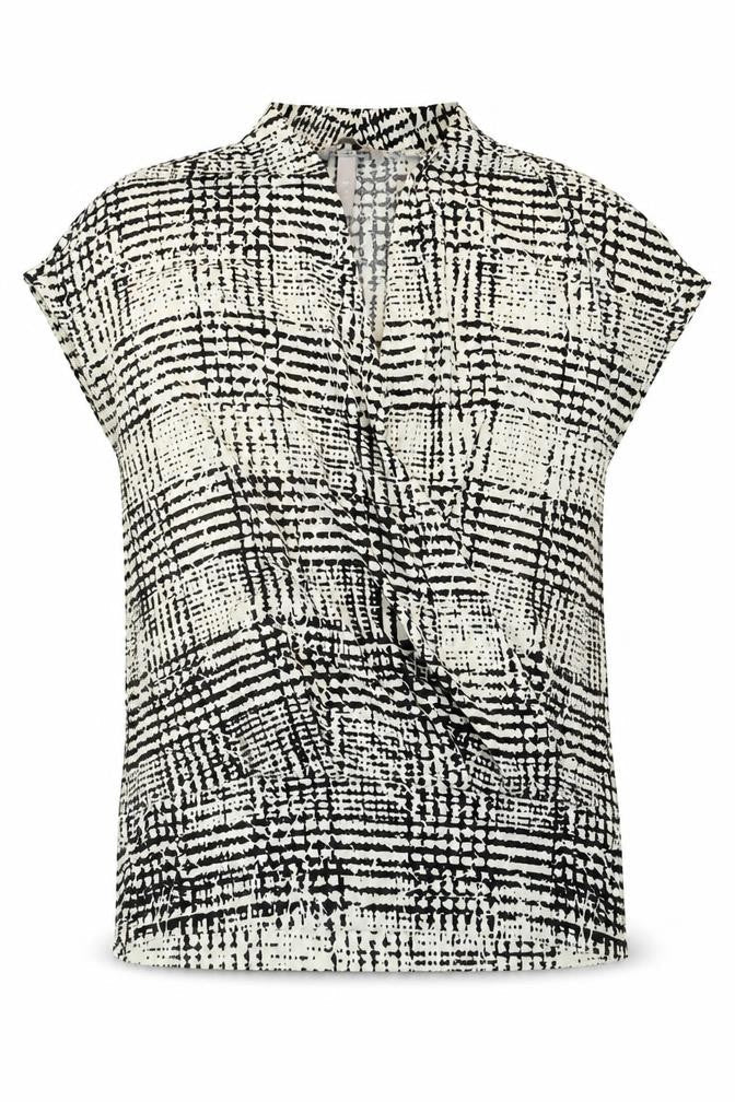 H&M Womens Multicoloured Plaid Polyester Basic Blouse Size L V-Neck
