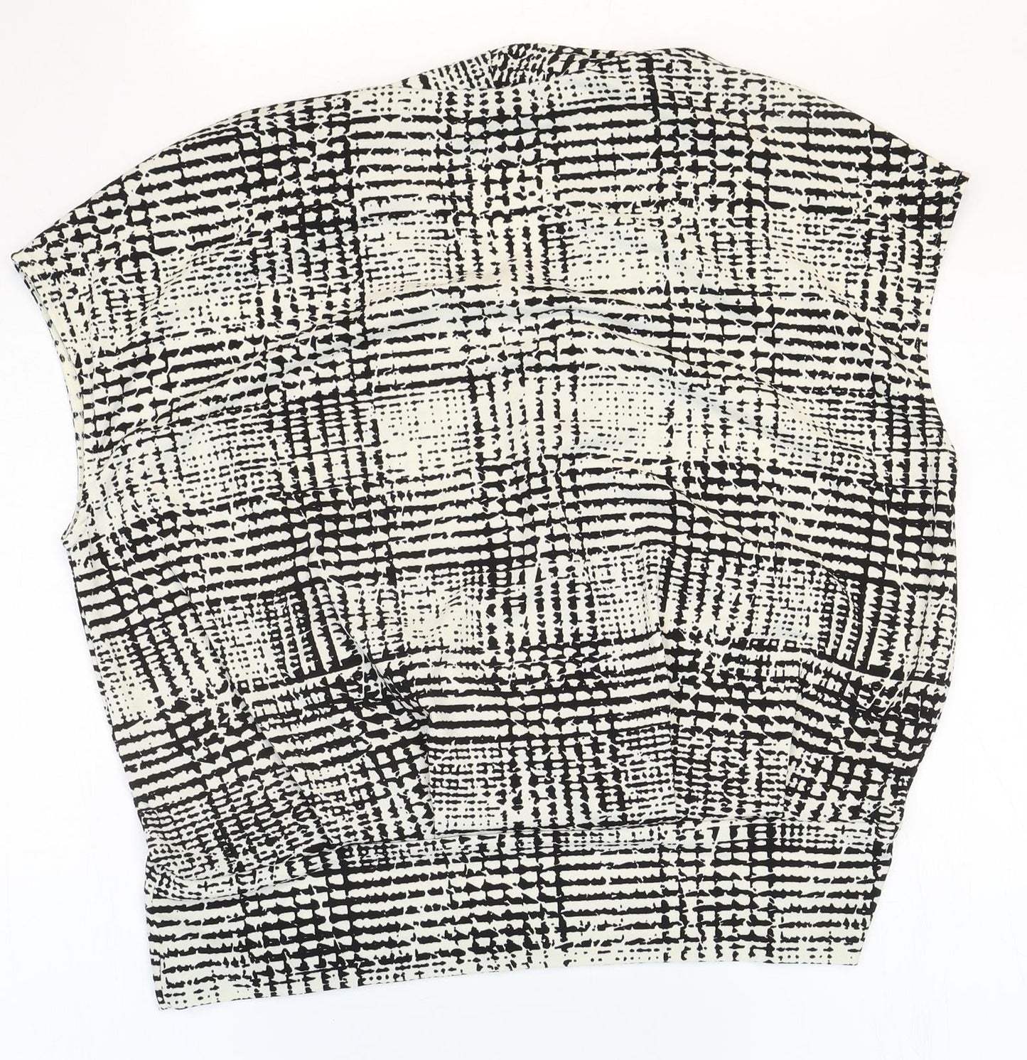 H&M Womens Multicoloured Plaid Polyester Basic Blouse Size L V-Neck