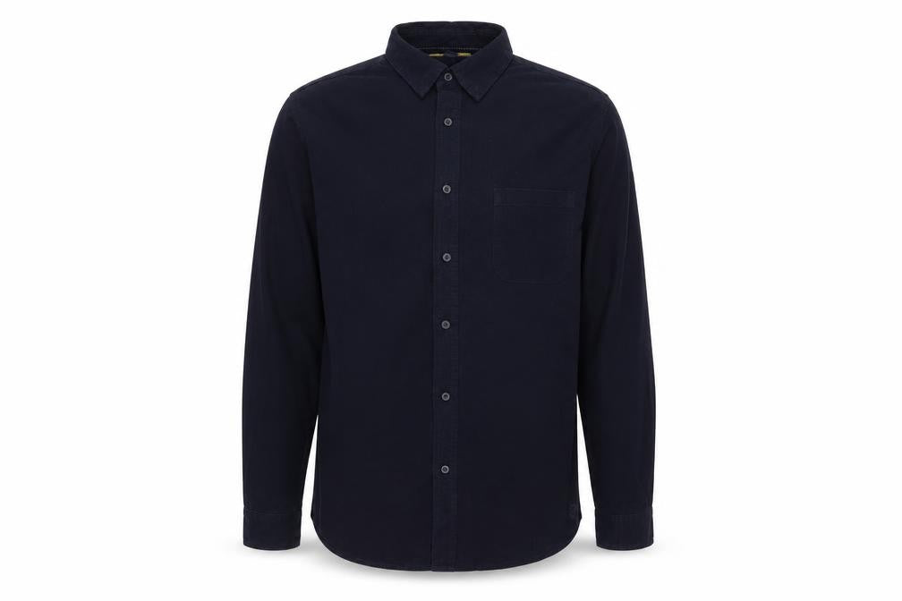 Prince Fox Mens Blue Cotton Button-Up Size L Collared Button