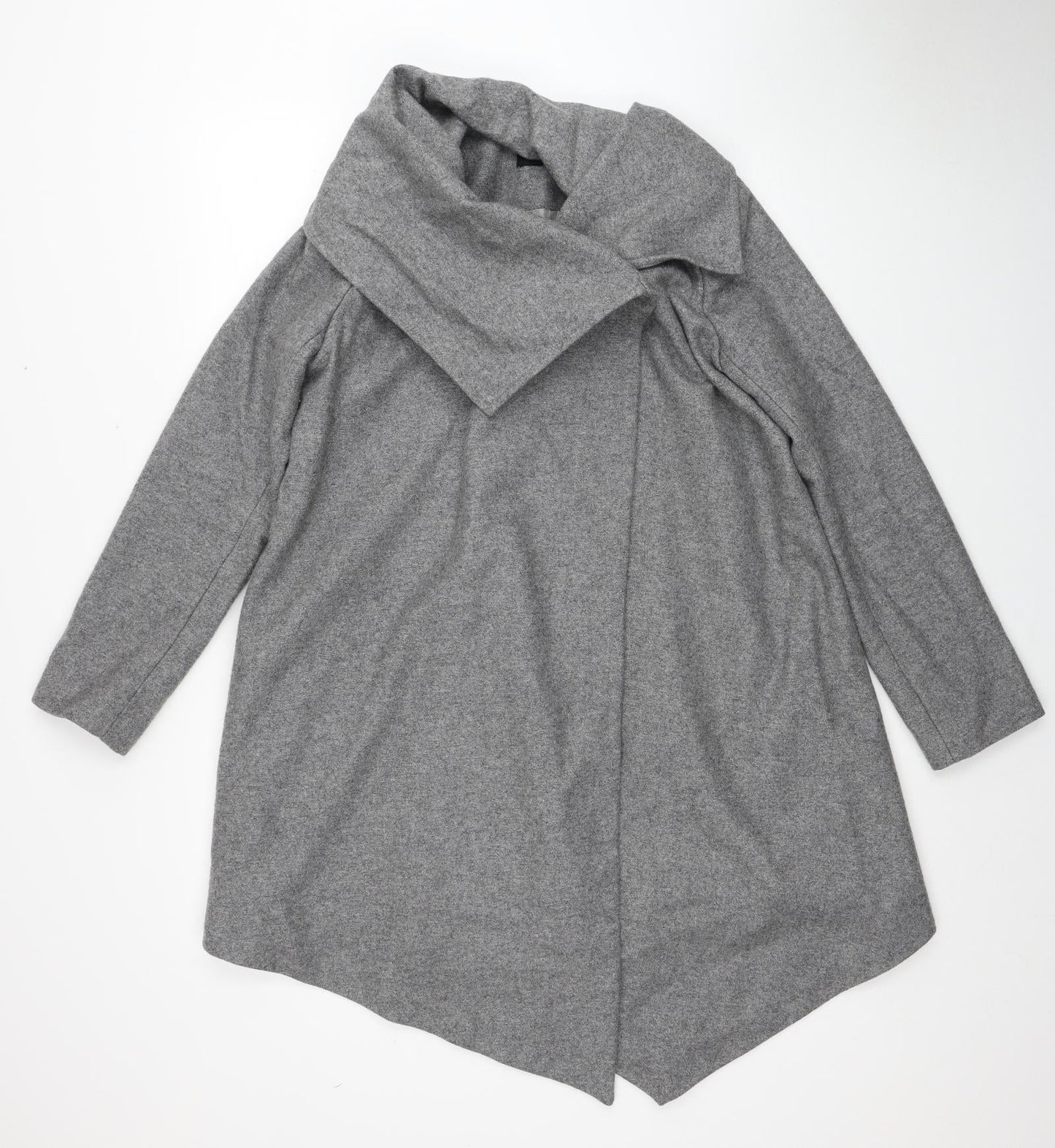 ASOS Womens Grey Overcoat Coatigan Size 8 Button