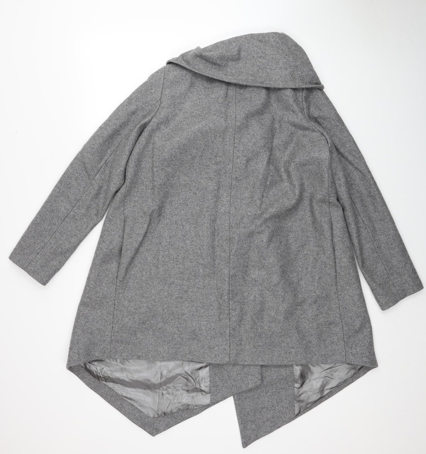ASOS Womens Grey Overcoat Coatigan Size 8 Button