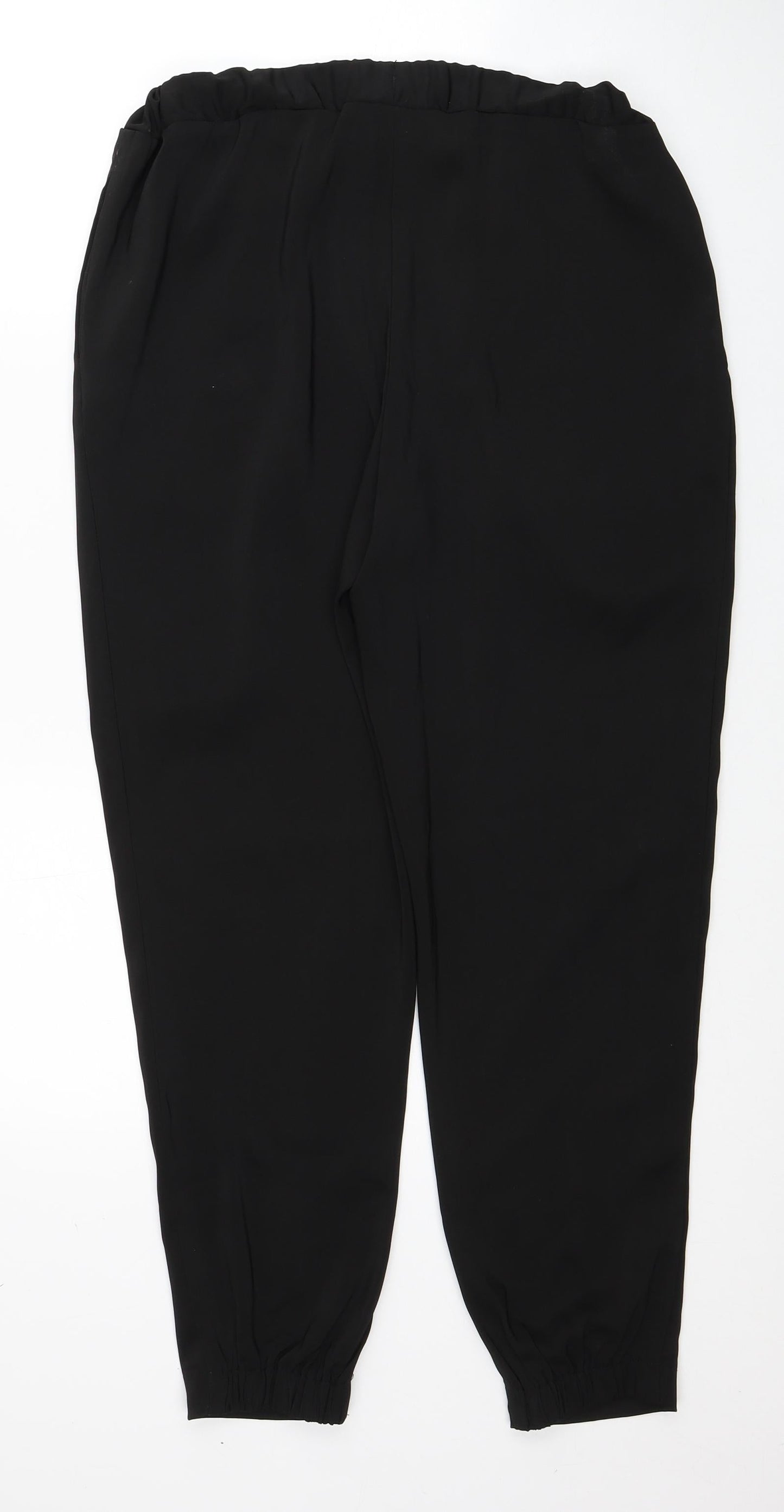 Miss Selfridge Womens Black Polyester Trousers Size 10 Regular Tie