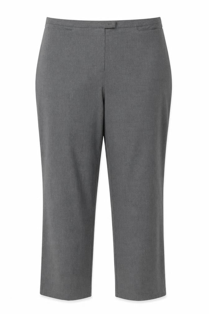 Preworn Womens Grey Viscose Trousers Size 18 Zip