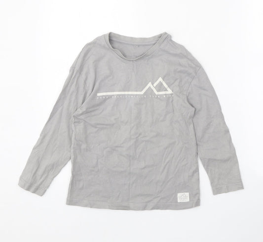 George Boys Grey 100% Cotton Basic Casual Size 5-6 Years Round Neck Pullover
