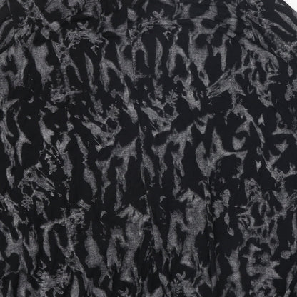 Style Plus Womens Black Geometric Viscose Basic Blouse Size 2XL Boat Neck