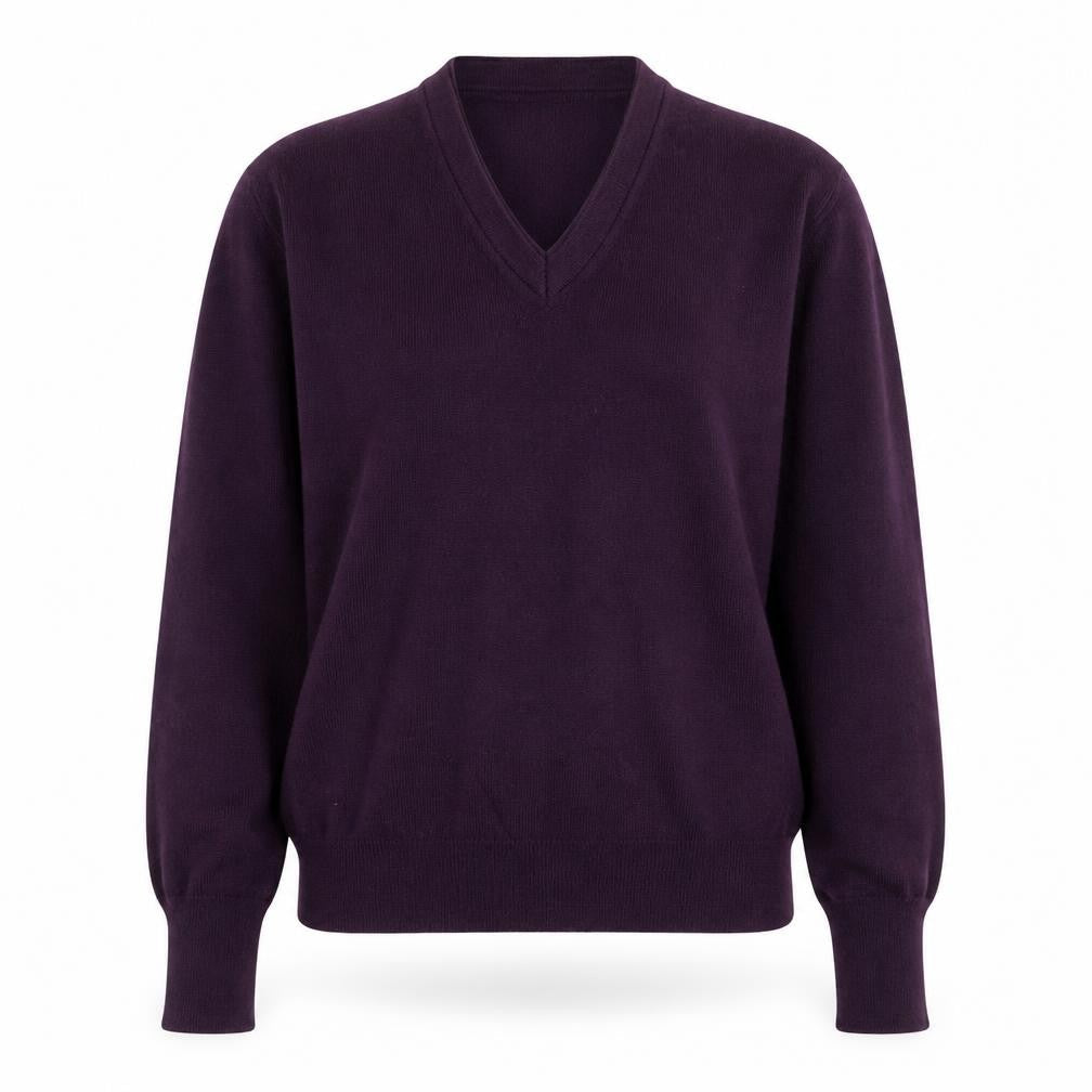 Peter Werth Womens Purple V-Neck Acrylic Pullover Jumper Size 10