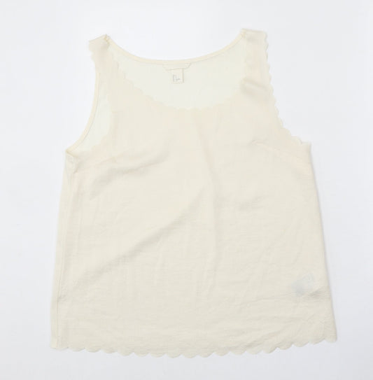H&M Womens White Polyester Basic Tank Size S Round Neck
