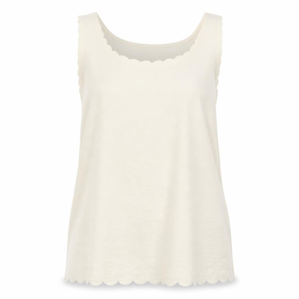 H&M Womens White Polyester Basic Tank Size S Round Neck