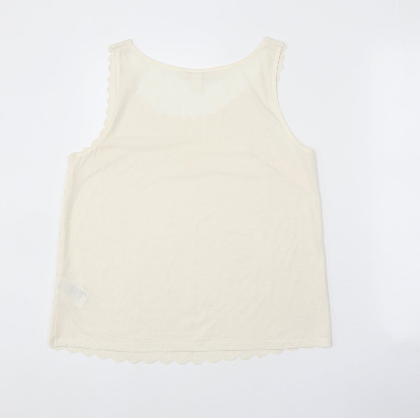 H&M Womens White Polyester Basic Tank Size S Round Neck