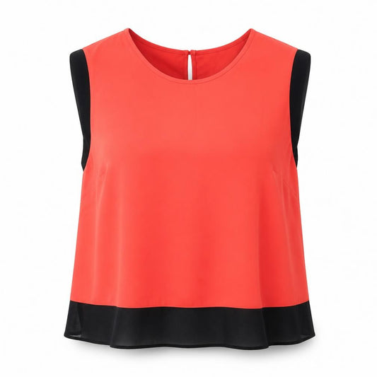 Papaya Womens Orange Polyester Basic Tank Size 18 Round Neck