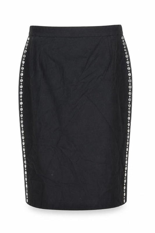 Mondi Womens Black Linen Straight & Pencil Skirt Size 12 Zip