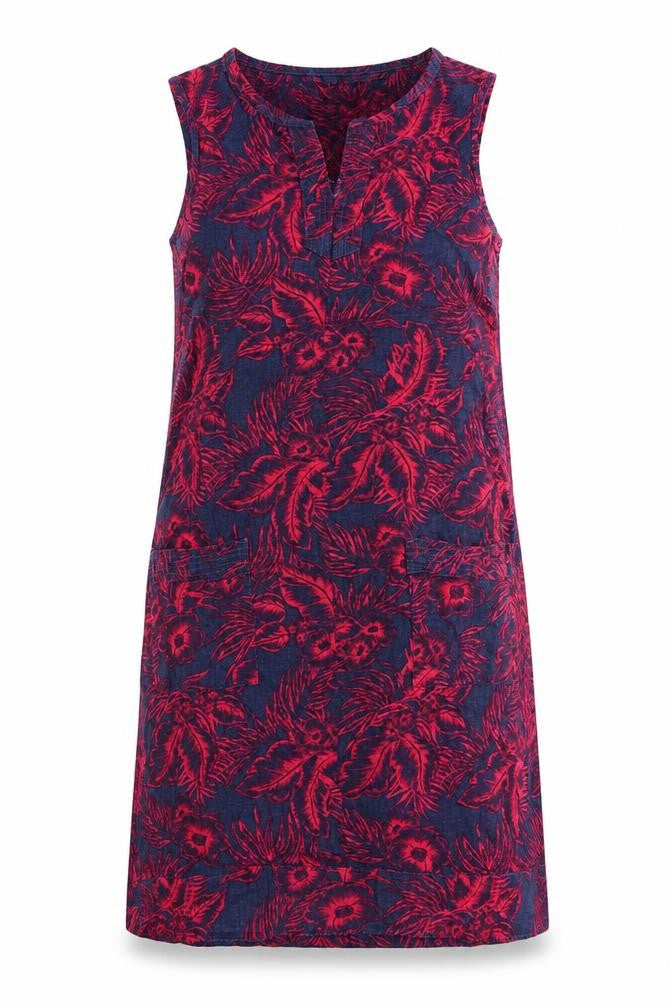 NEXT Womens Blue Floral 100% Cotton Shift Size 8 Boat Neck Pullover