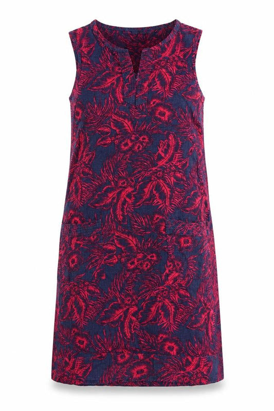 NEXT Womens Blue Floral 100% Cotton Shift Size 8 Boat Neck Pullover