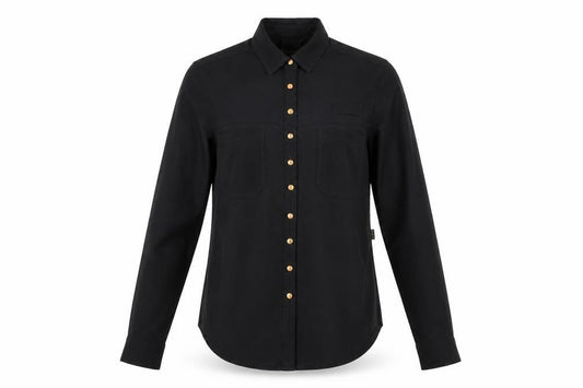 Marks and Spencer Womens Black Colourblock Polyester Basic Button-Up Size 8 Collared