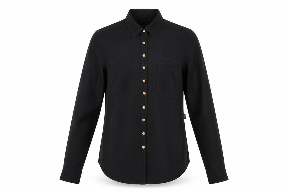 Marks & Spencer Womens Black Colourblock Polyester Basic Button-Up Size 8 Collared
