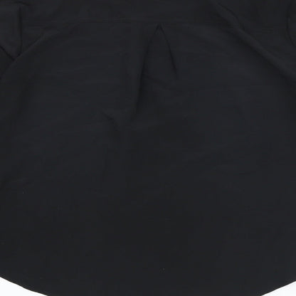 Marks & Spencer Womens Black Colourblock Polyester Basic Button-Up Size 8 Collared
