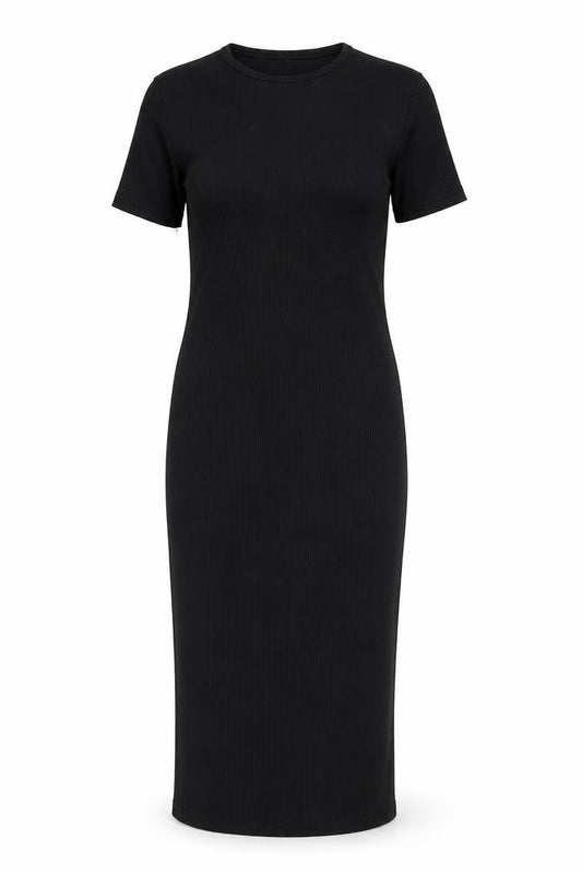 PRETTYLITTLETHING Womens Black Polyester Sheath Size 6 Round Neck Pullover