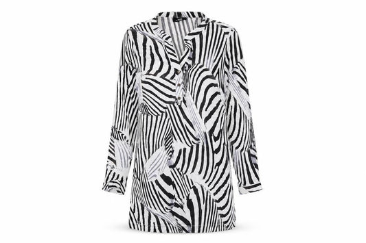 Wallis Womens Black Geometric Viscose Shift Size M V-Neck Button