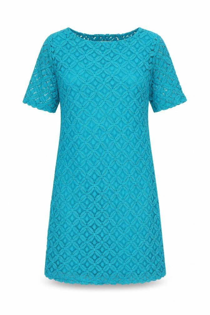 Epilogue Womens Blue 100% Cotton Shift Size 10 Boat Neck Zip