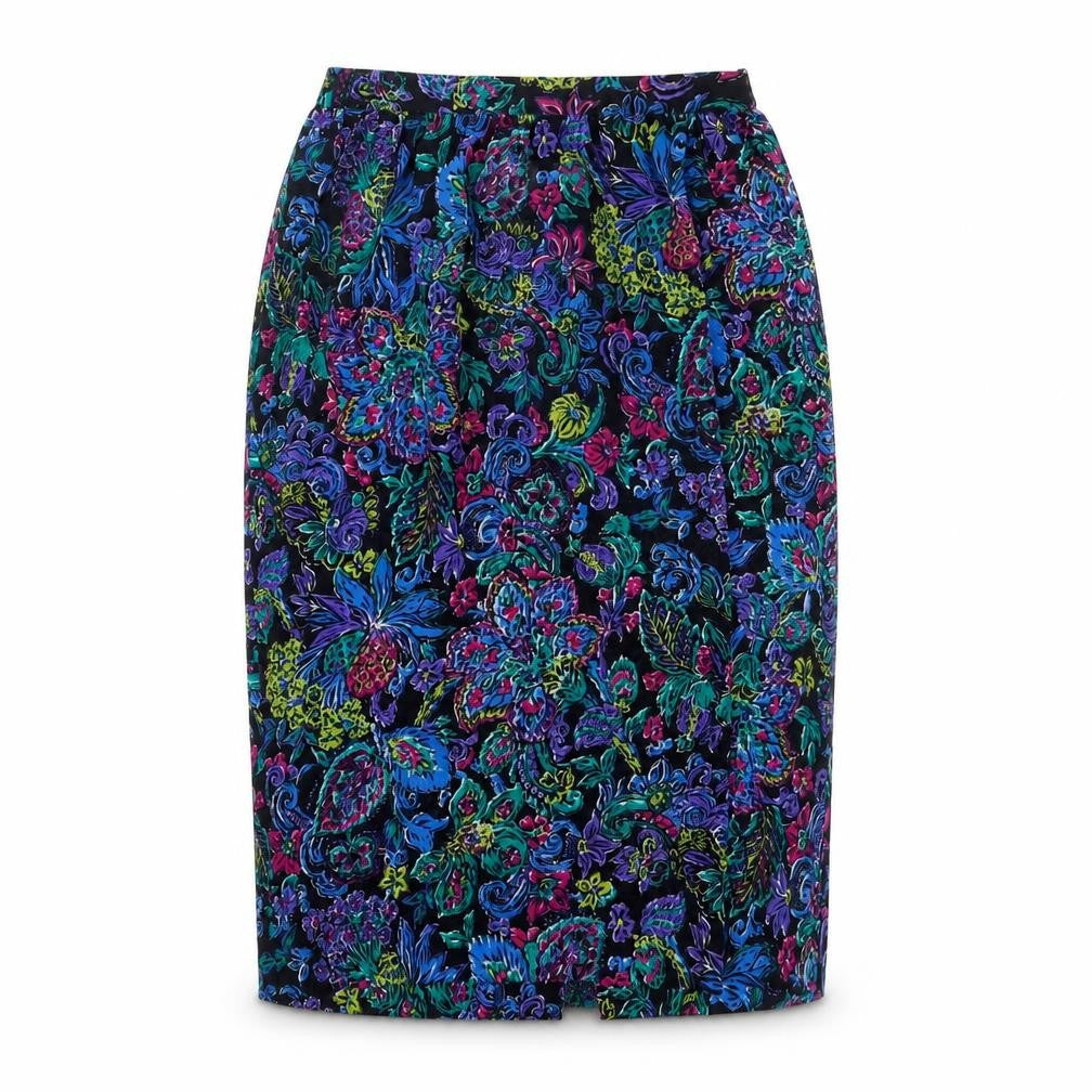 Leslie Fay Womens Multicoloured Floral Polyester Straight & Pencil Skirt Size 10