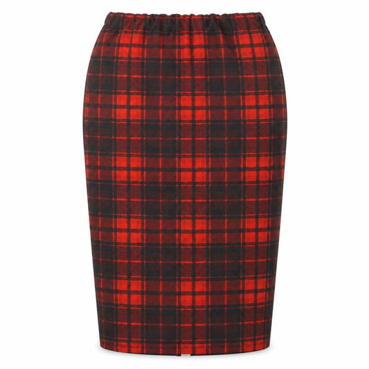 Papaya Womens Red Plaid Viscose Straight & Pencil Skirt Size 10