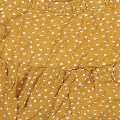 Zara Womens Yellow Polyester Skater Skirt Size S Zip
