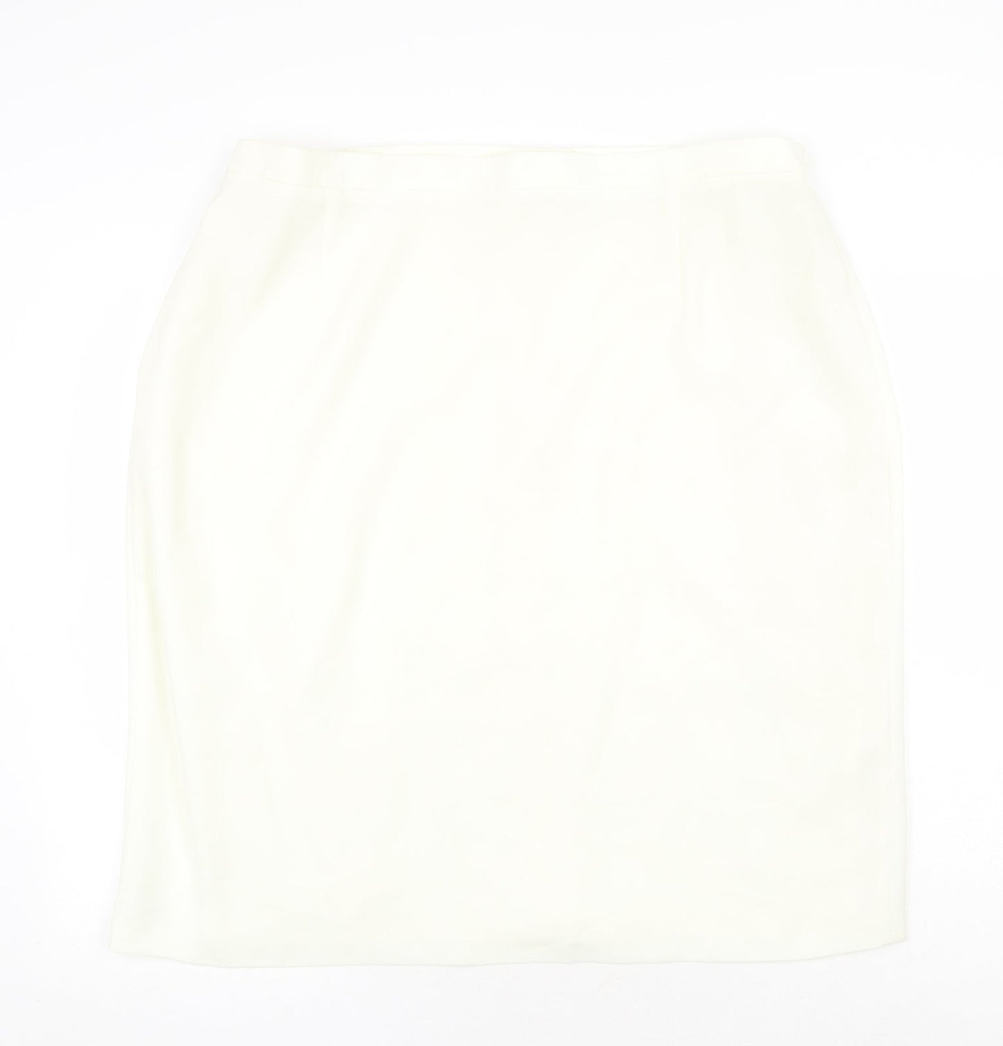 For Women Womens Ivory Polyester Straight & Pencil Skirt Size 24 Zip